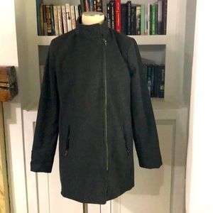 Charlotte Russe Men’s Charcoal Gray Coat - Zipper Front with Pockets Size Medium